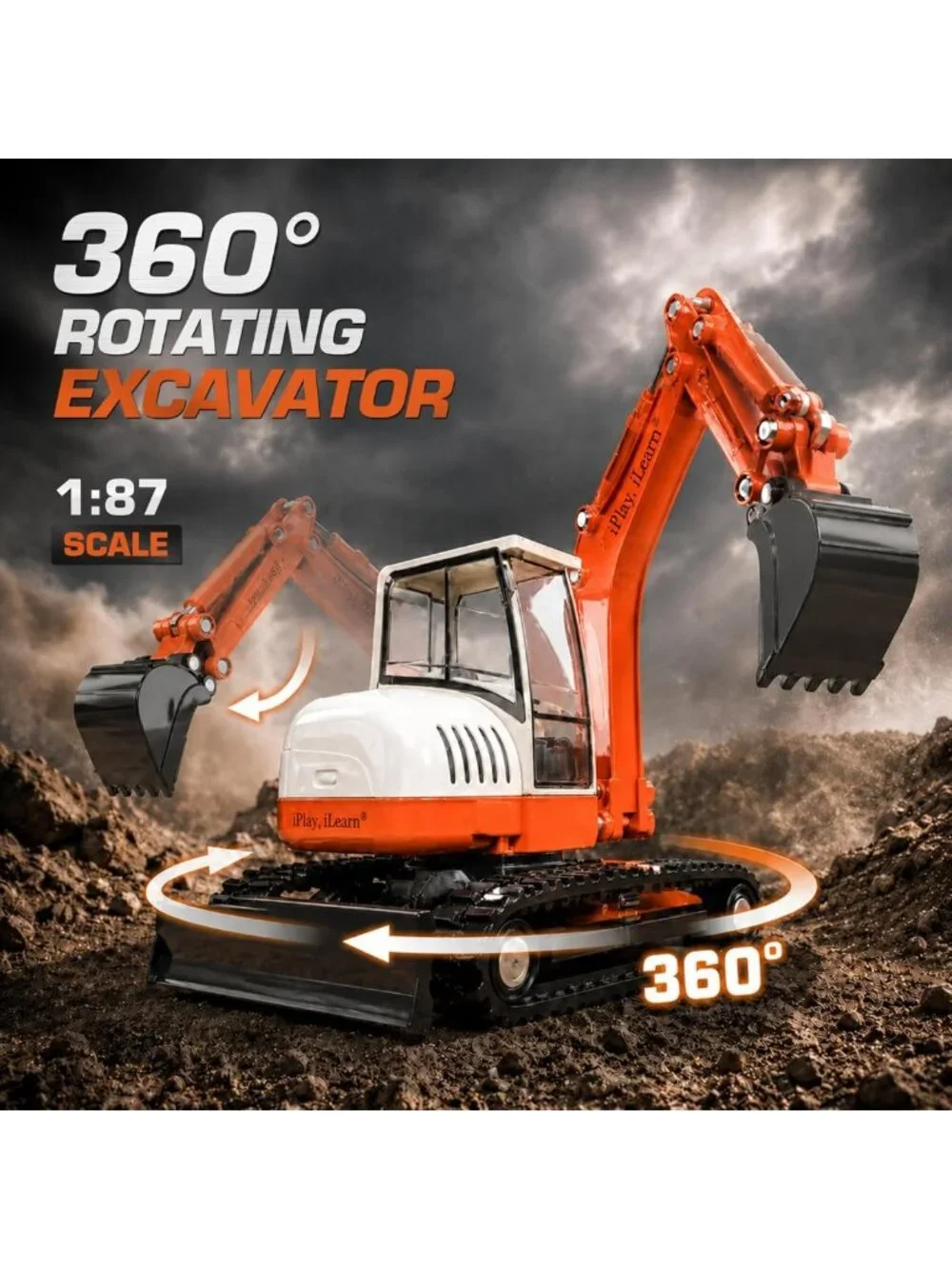 Heavy Duty Construction Playset with Metal Dump Truck, Excavator & Bulldozer